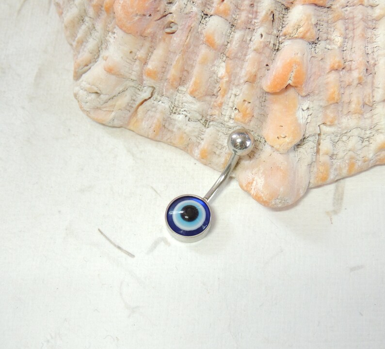 Evil Eye Belly Button Navel Ring Simple Non Dangle Belly Button Ring Spiritual Protection Jewelry Navel Piercings All Seeing Eye