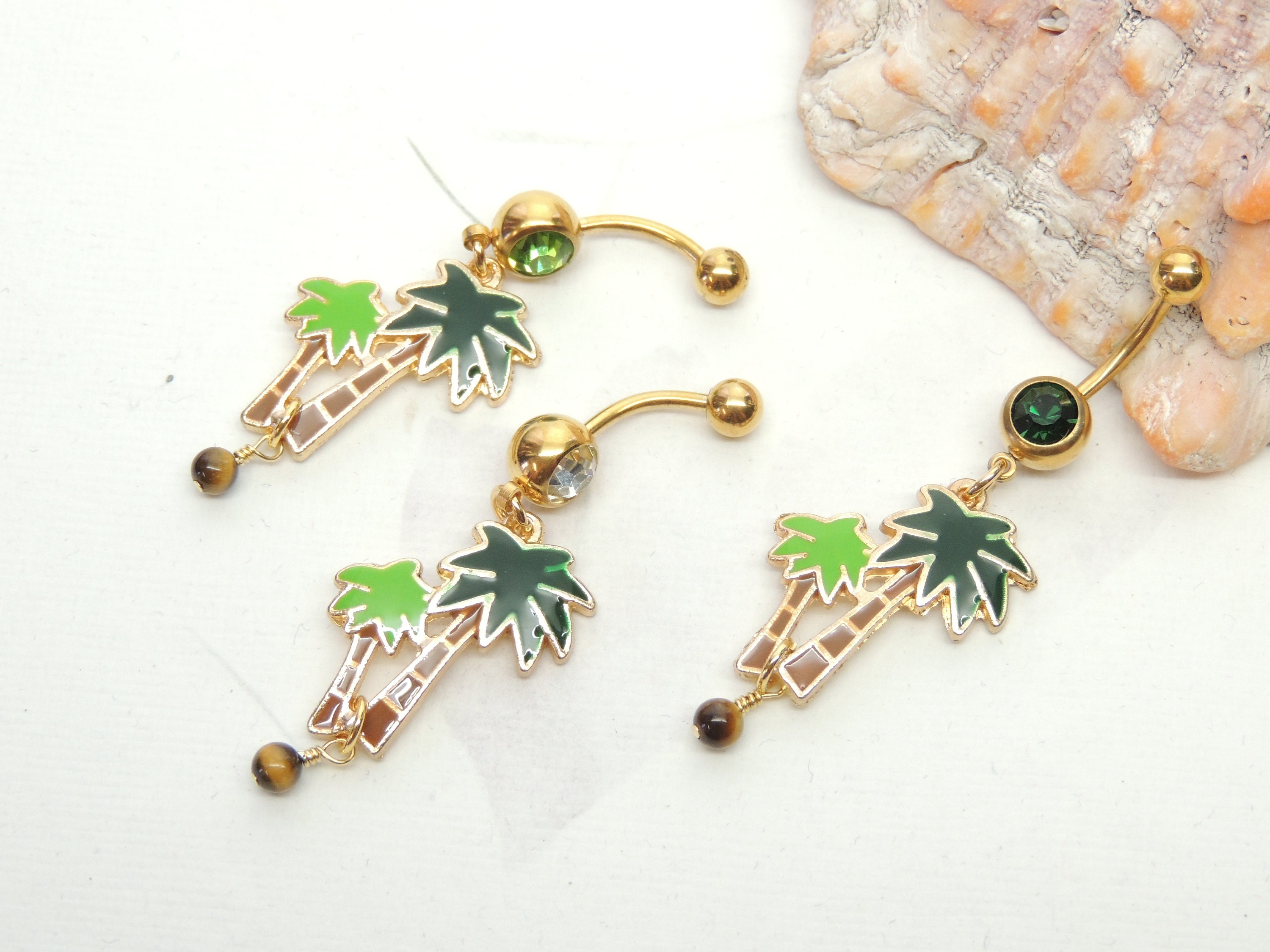 Palm tree belly button ring sale