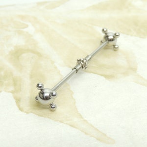 14g Surgical Steel Wire Wrapped Industrial Barbell, Scaffold Ear Earring, Industrial Piercings, Men&#39;s Body Jewelry