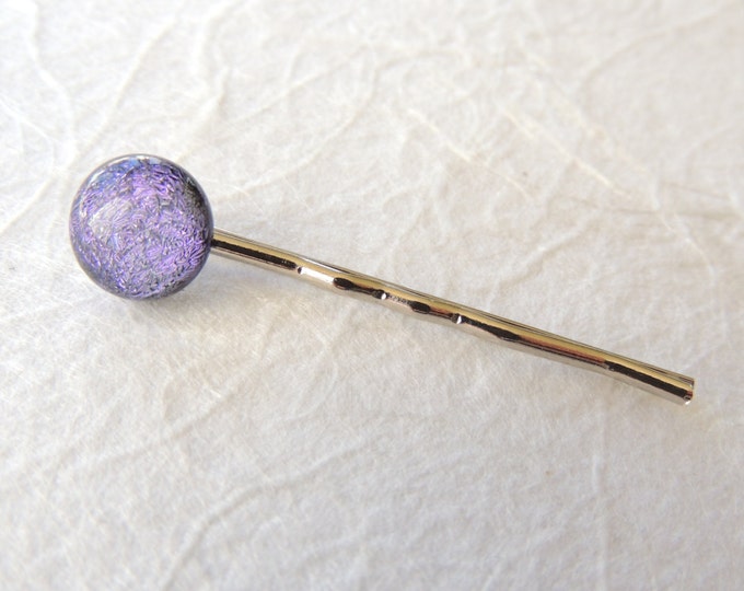 Lavender Purple Dichroic Glass Hair Pin Fused Glass Bridal Etsy