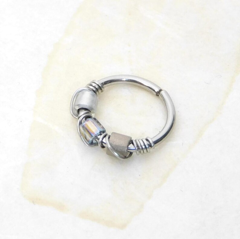 Snug Fitting Nose Ring Silver Tones, 16g Hoop, Tragus Hoop Earring ...