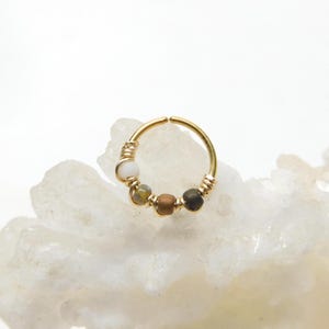 Ombre Brown Neutral Snug Fitting Nose Hoop Ring, 20g 8mm 10mm Nose Hoop, Cartilage Hoop Earring, Bohemian Nose Jewelry, Seamless Hoop