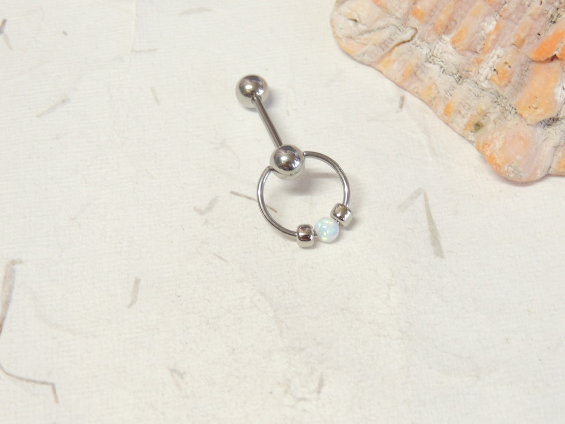 Opal VCH Vertical Clitoral Hood Piercing You Choose Opal Color and