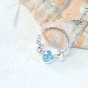 Cerceau de nez de cerceau de cartilage perlé que vous choisissez la couleur, boucle d'oreille de cerceau de cartilage enroulé de fil, piercing orbital de Tragus Helix, cerceaux sans couture de 20g