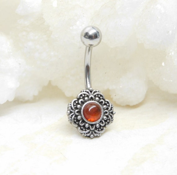 Carnelian belly ring discount