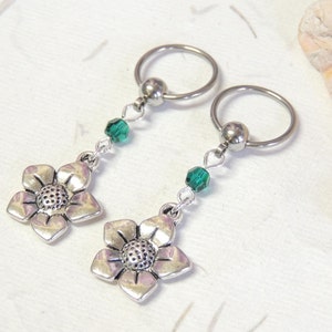 Flower Nipple Rings You Choose Color, CBR Captive Nipple Rings, 14g 16g Nipple Rings, Nipple Rings, Nipple Jewelry