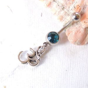 Anneau de ventre ohm, couleur d&#39;haltères au choix, bijoux de nombril, acier chirurgical 14 g, bijoux de nombril