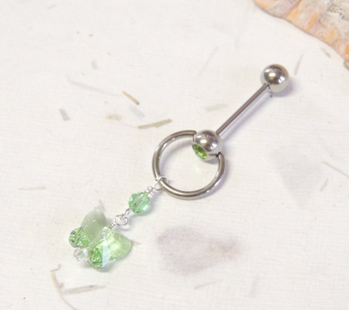 VCH Vertical Clitoral Hood Piercing With Swarovski Crystal Etsy
