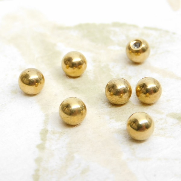 14g Gold Replacement Ball for Belly Rings Industrial Bars, Belly Ring Ball Top, Body Jewelry Supplies, Externally Threaded Ball Top