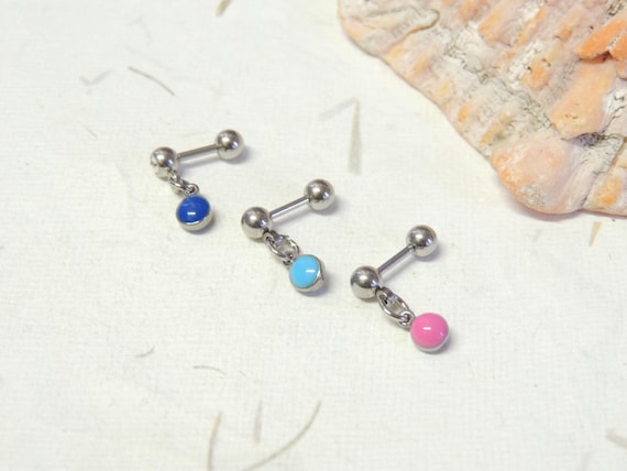 Surgical Steel Tragus Helix Cartilage Earring You Choose Color, Helix Earring, 16g Surgical Steel Barbell, Helix Barbell