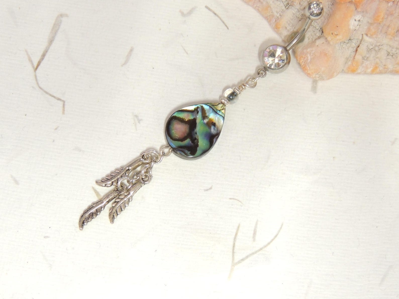Abalone Shell Belly Ring, Belly Button Jewelry, Unique Belly Ring ...