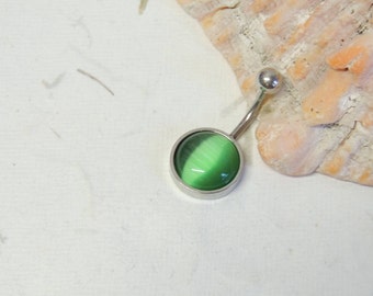 Cats Eye Belly Button Ring You Choose Color, Non Dangle Belly Ring, Simple Belly Ring, Navel Piercings
