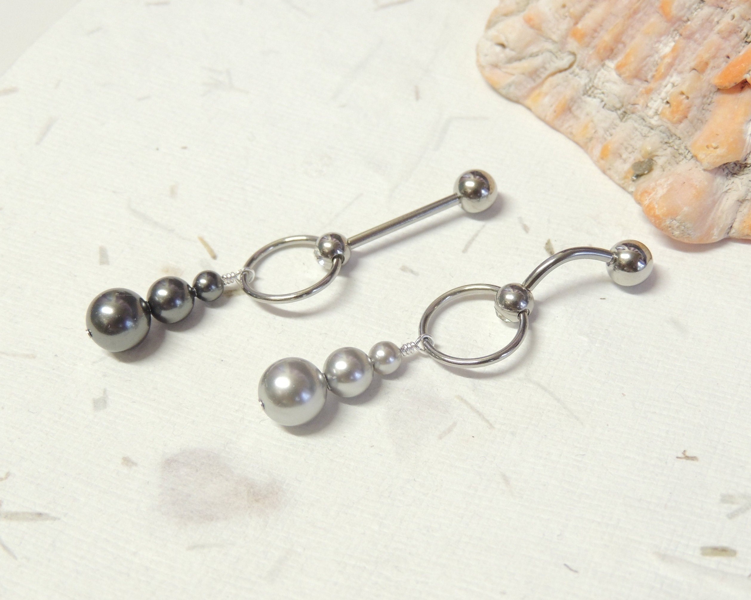Triple Pearl VCH Vertical Clitoral Hood Piercing 14G VCH Bar Etsy Australia
