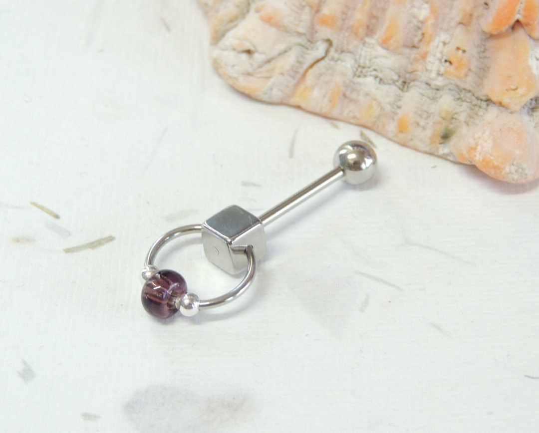 Vertical Clitoral Hood Piercing 14G Straight or Curved Bar, VCH Piercing Jewelry, Intimate