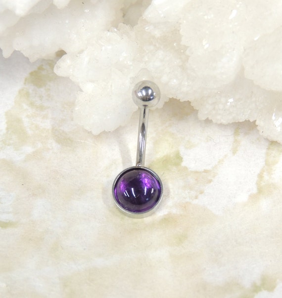 Amethyst belly ring deals