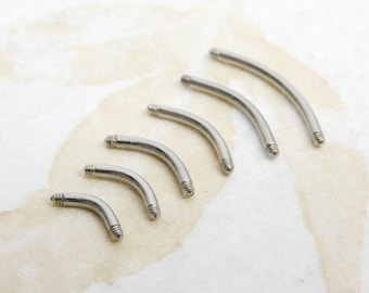 14g Replacement Body Jewelry Bar, 316L Stainless Steel Curved Bar 6mm 8mm 10mm 12mm 14mm 16mm 18mm, Belly Ring Bar, Piercing Parts