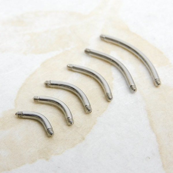 14g Replacement Body Jewelry Bar, 316L Stainless Steel Curved Bar 6mm 8mm 10mm 12mm 14mm 16mm 18mm, Belly Ring Bar, Piercing Parts