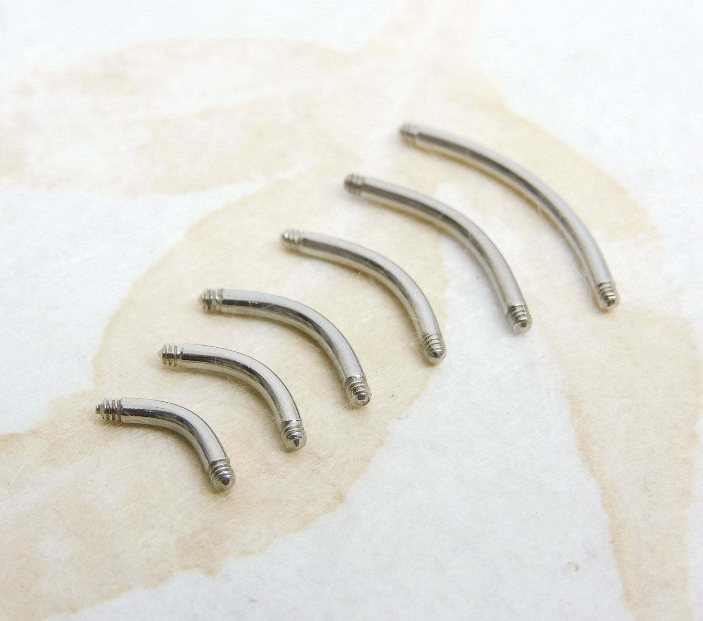 14g Replacement Body Jewelry Bar, 316L Stainless Steel Curved Bar 6mm 8mm 10mm 12mm 14mm 16mm 18mm, Belly Ring Bar, Piercing Parts