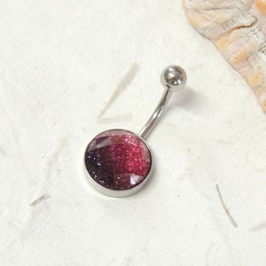 Berry Sparkle Belly Ring, Non Dangle Belly Ring, Glitter Sparkle Belly Ring, Simple Belly Ring, Navel Piercings