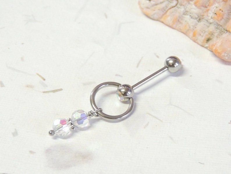 Aurora Sparkle VCH Vertical Clitoral Hood Piercing 14G Etsy