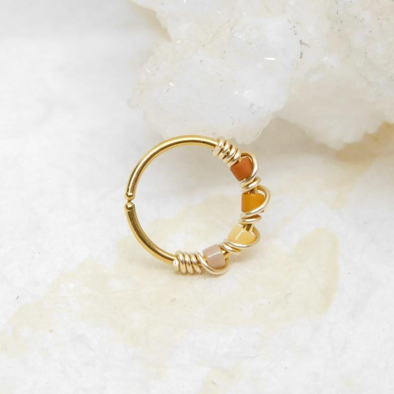 Neutrals Snug Fitting Nose Hoop Ring, Ombre Nose Ring, Cartilage Hoop ...