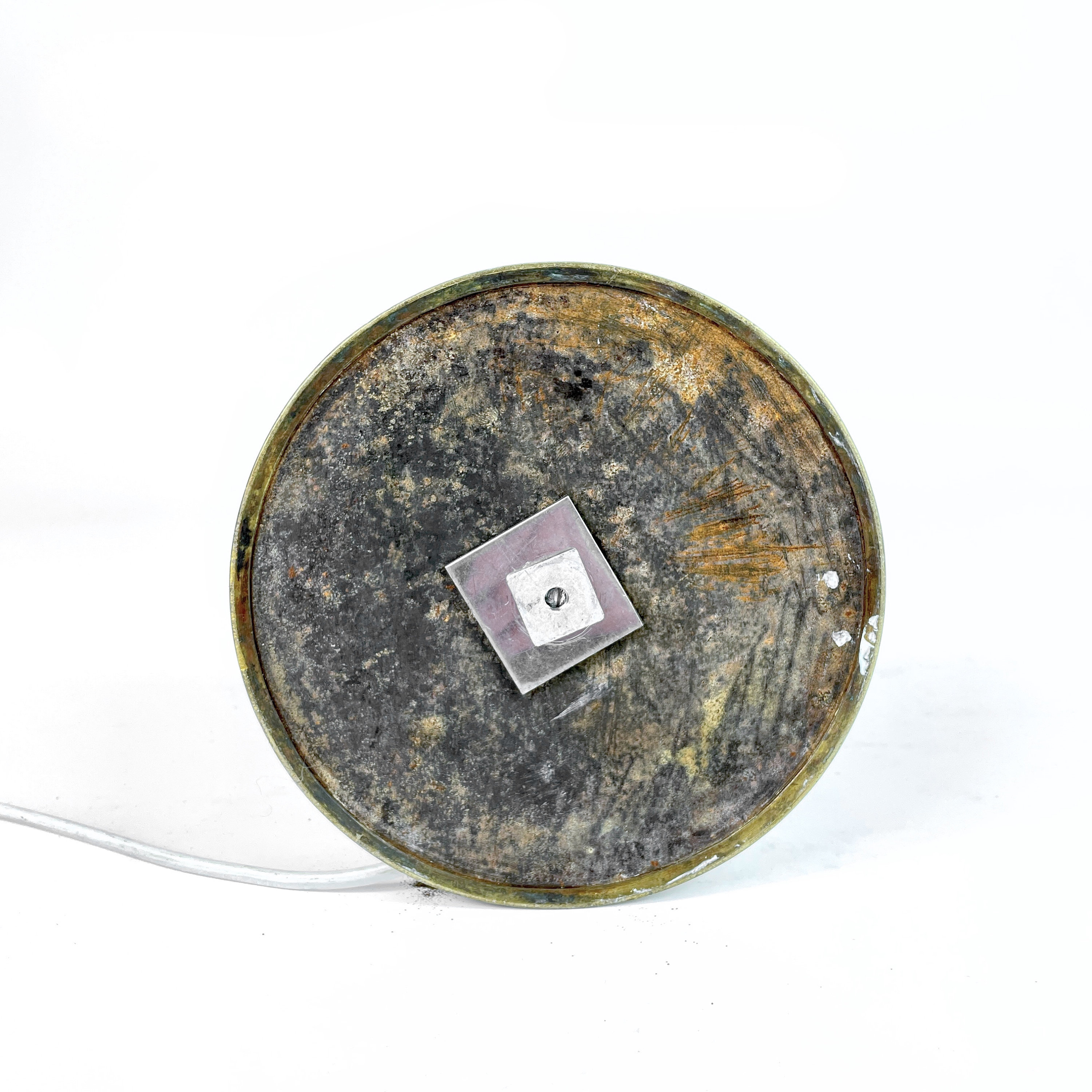 アンティーク フランス製 真鍮 ツイスト コラム ランプ テーブル  