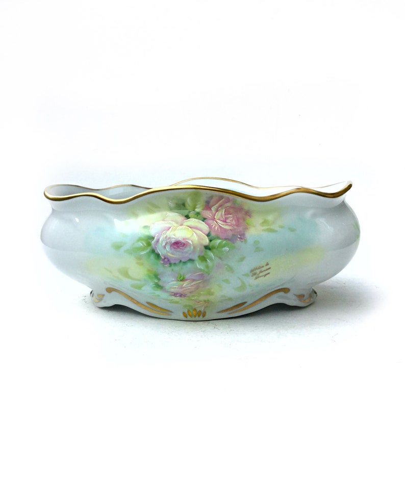 Large vintage Limoges Jardiniere William Guerin Porcelain Hand image 4