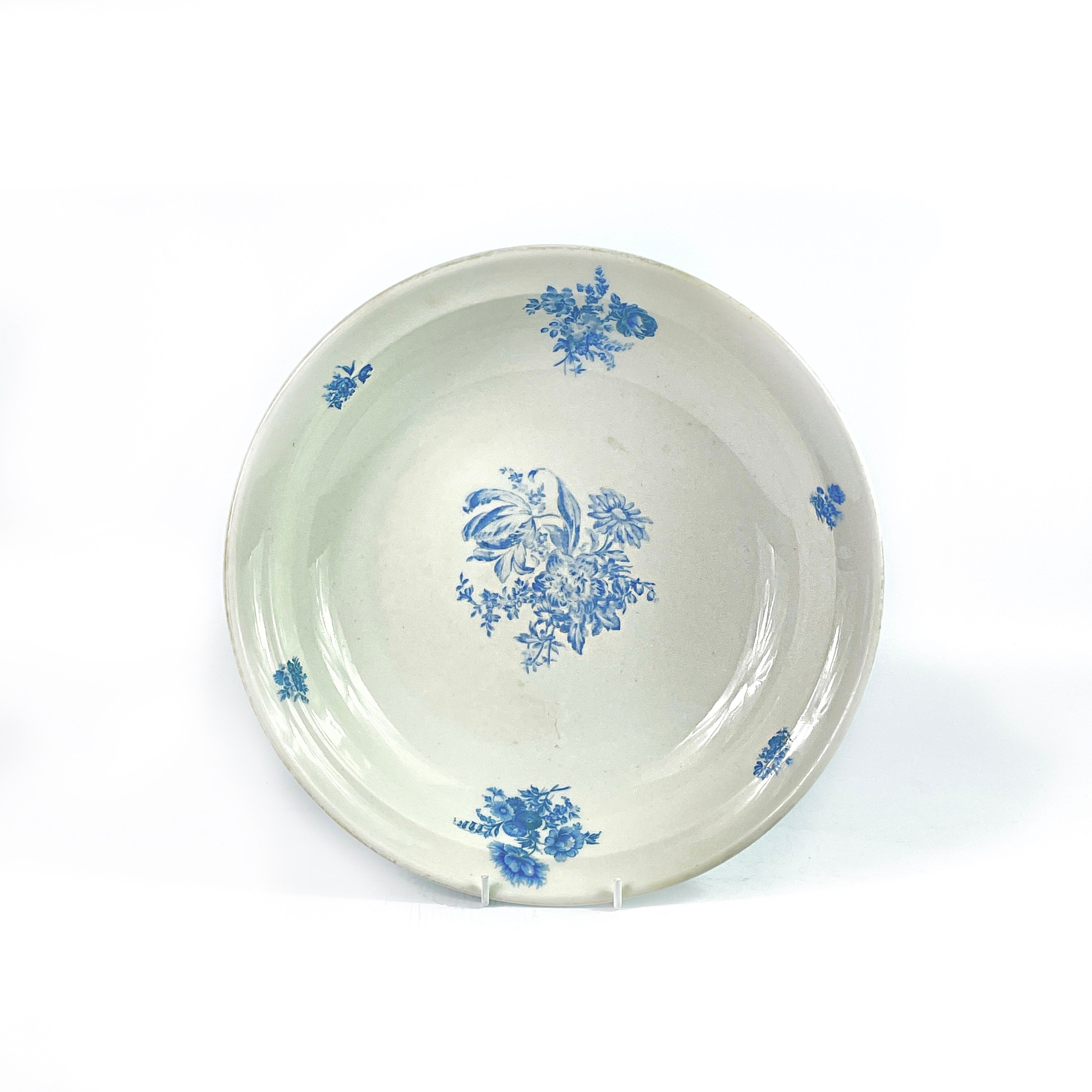 Français Grande Aluminite Frugier Limoges Bol Bleu Floral Four à Vaisselle