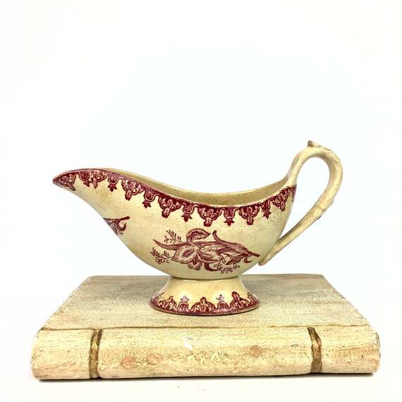 Stunning Rare Choisy le roi HB Cie Faience Oiseaux Birds Hand painted Footed Cake Compote Fruit Plate Terre de fer