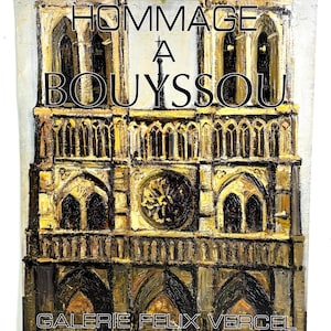 Vintage French genuine exhibition poster Jacques Bouyssou Paris Notre Dame