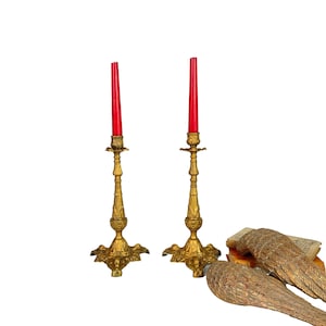 Paar wunderschöne französische antike Bronze Kerzenleuchter -beeindruckende Detaildarstellung um 1880 -dauphin