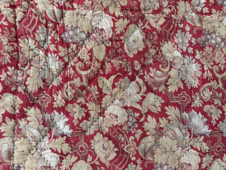 Antique French Quilt Early 19th Century Arborescent Weave, Sheep Wool ...