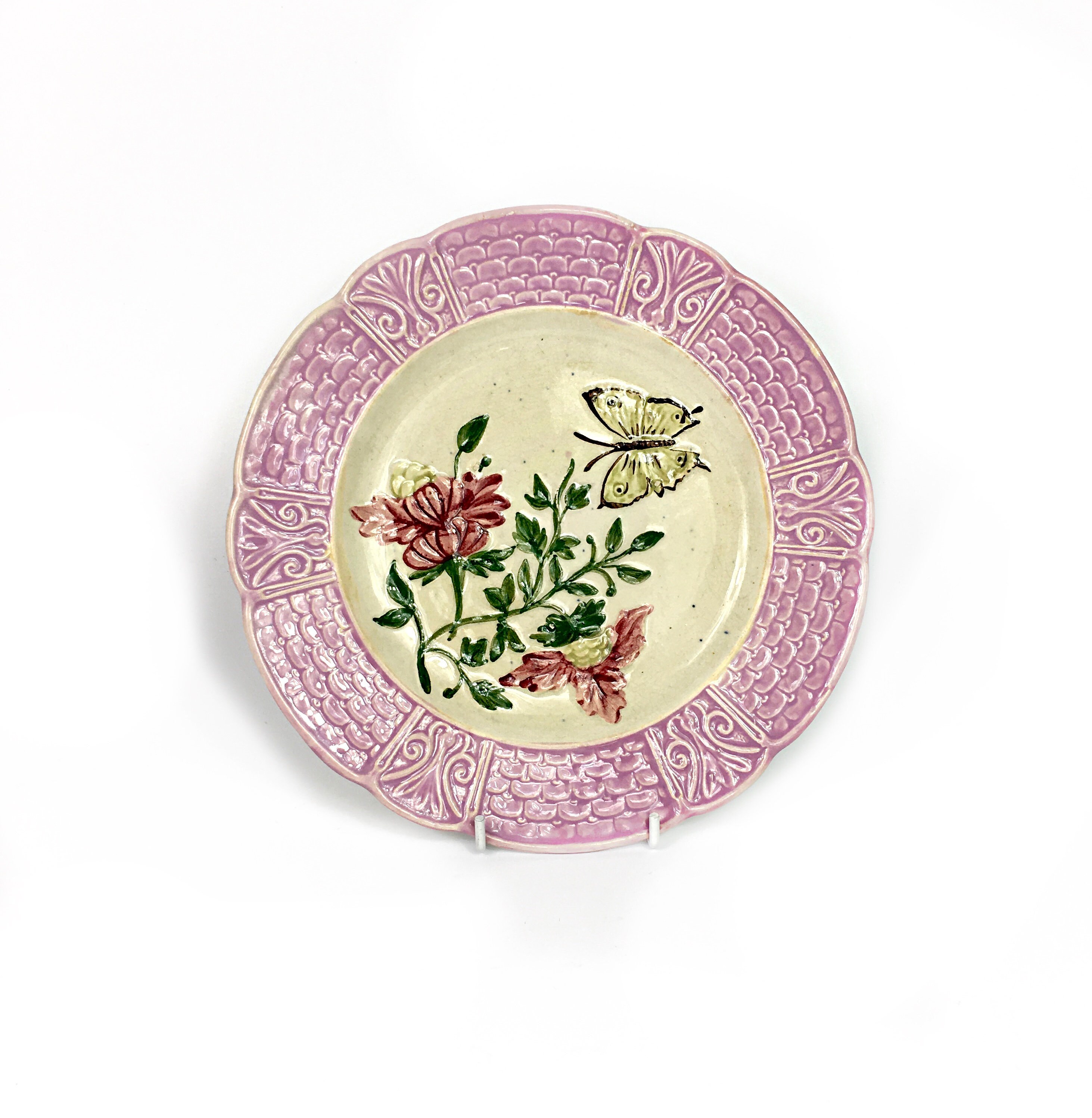 Raro color antiguo Faience francés Barbotine Majolica placa de | Etsy