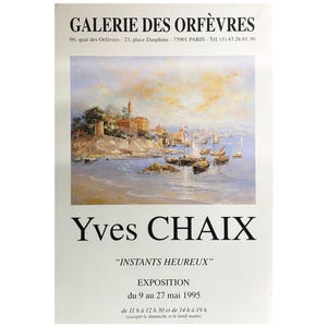 Vintage französisches echtes Ausstellungsplakat Yves Chaix Paris Gallery Meereslandschaft