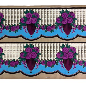 French antique Art Deco wallpaper border frieze hand block print - stunning find 1920's
