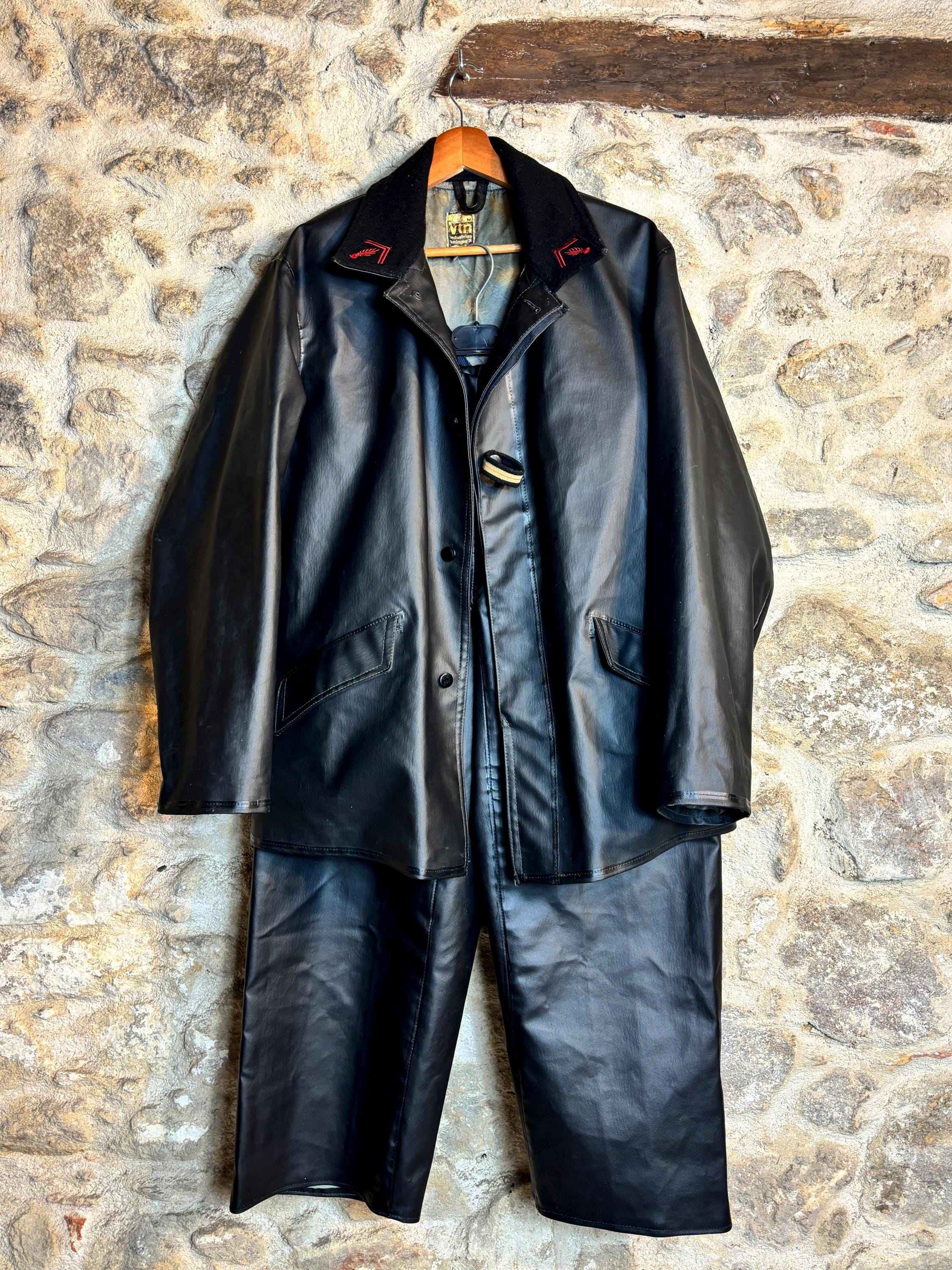 Vintage French Fireman Leather Jacket - Etsy UK