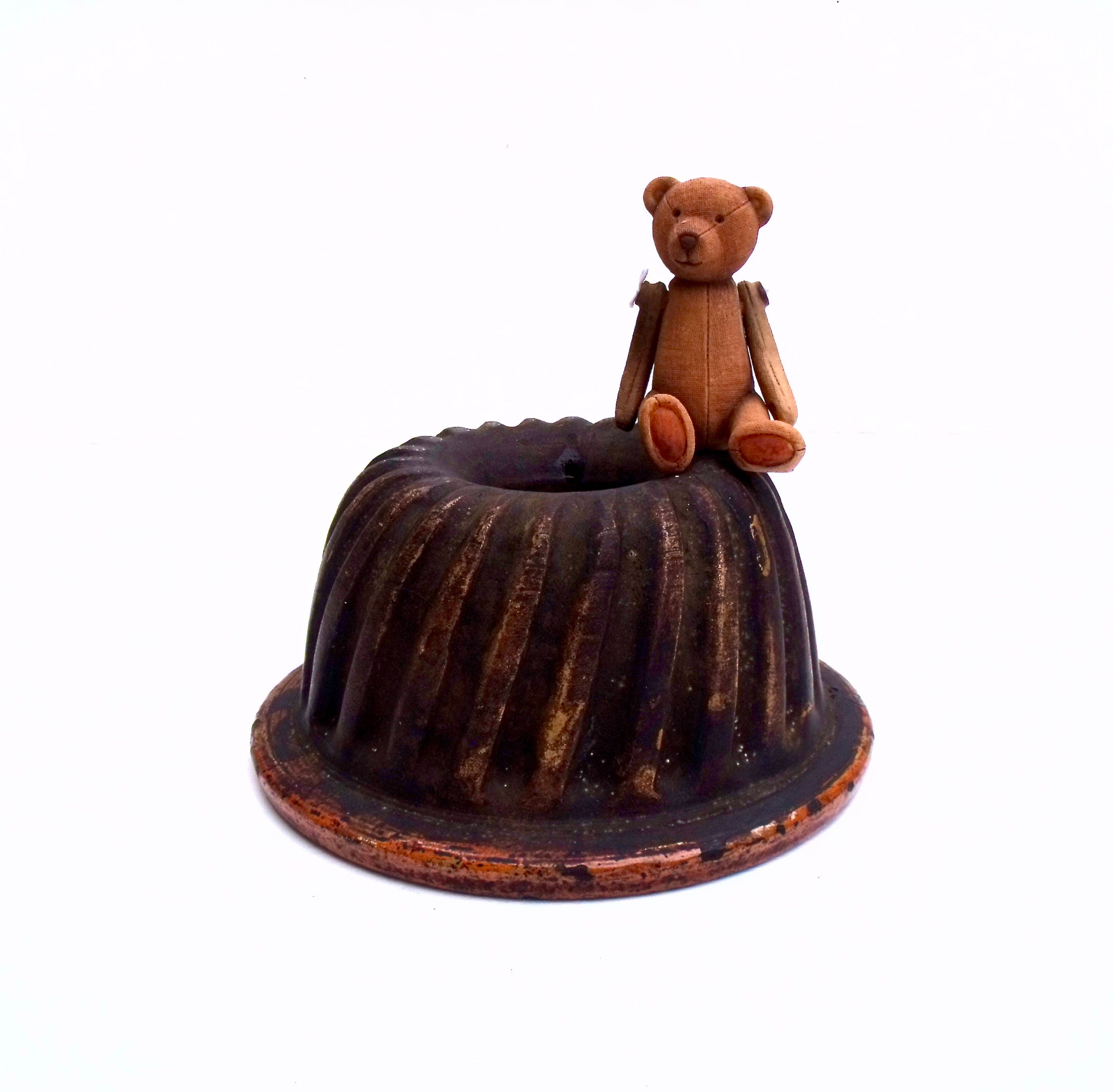 Antique Années 1800 Français Kougelhopf Jelly Jello Brioche Bundt Moule Grès Kitchenalia Primitive -