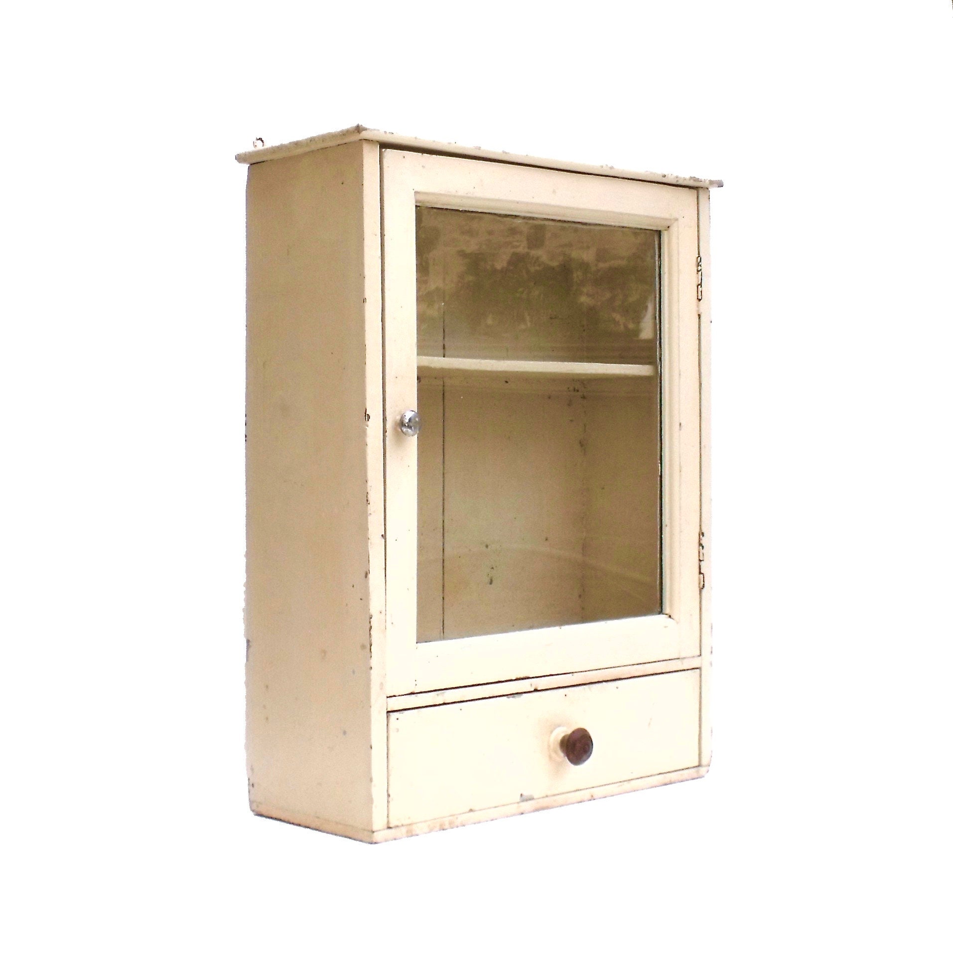 Vintage French Pharmacy Medicine Bathroom Cabinet Cupboard With
