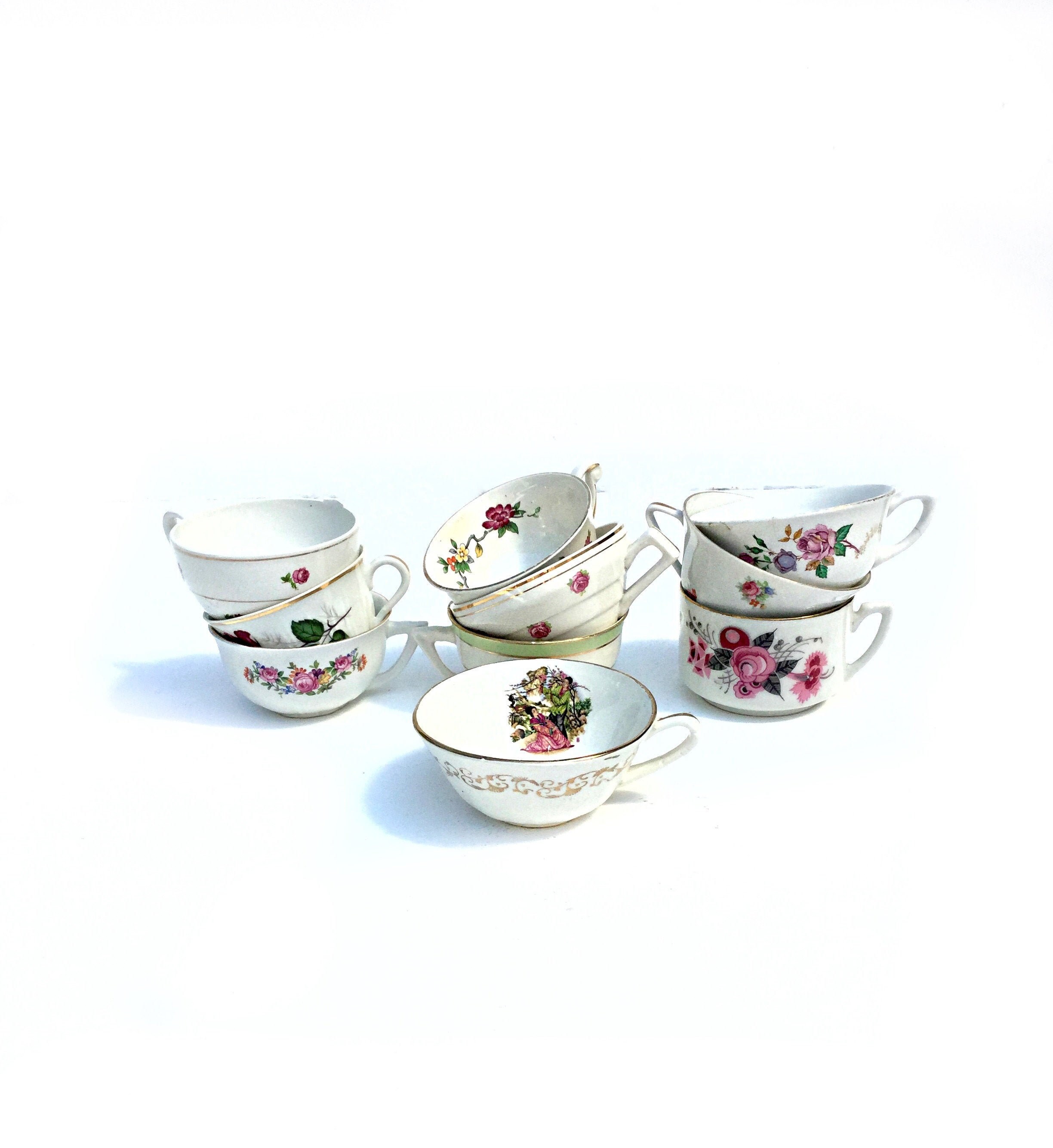 Plus Joli Français Porcelaine Dépareillée Thé/Tasses à Café X 10 -Assortiment Comme On Le Voit - Per