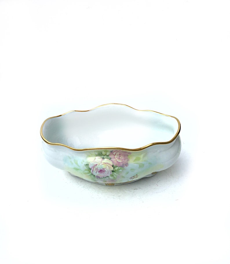 Large vintage Limoges Jardiniere William Guerin Porcelain Hand image 1