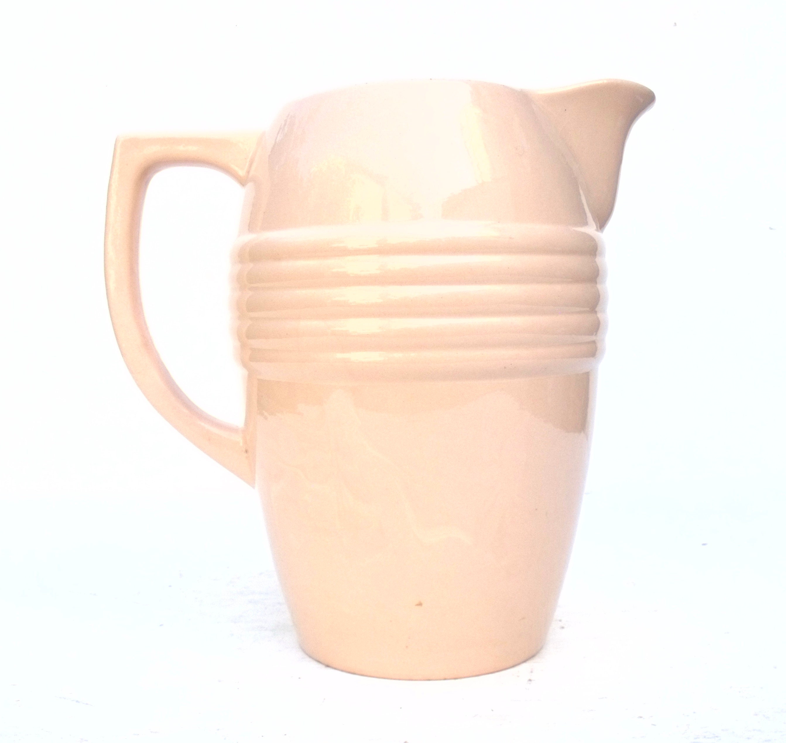 Français Sarreguemines Art Déco Énorme Cuge en Céramique Rose Plâtre - Vers Les Années 1930