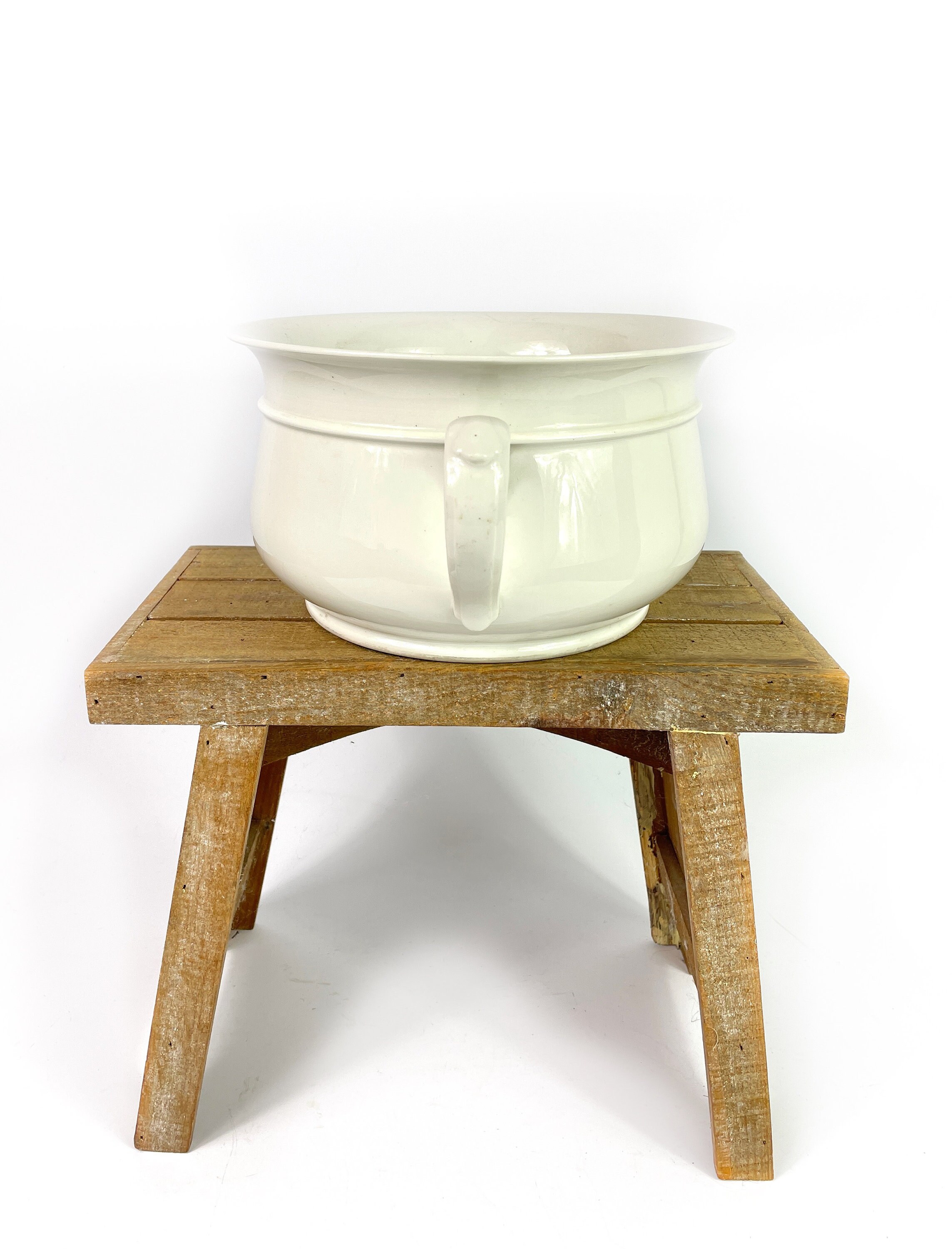 Bathroom French antique Ironstone Limoges Chamber Pot 1900's Perfect