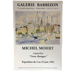 Vintage French genuine exhibition poster Michel Mohrt Galerie Barbizon Paris