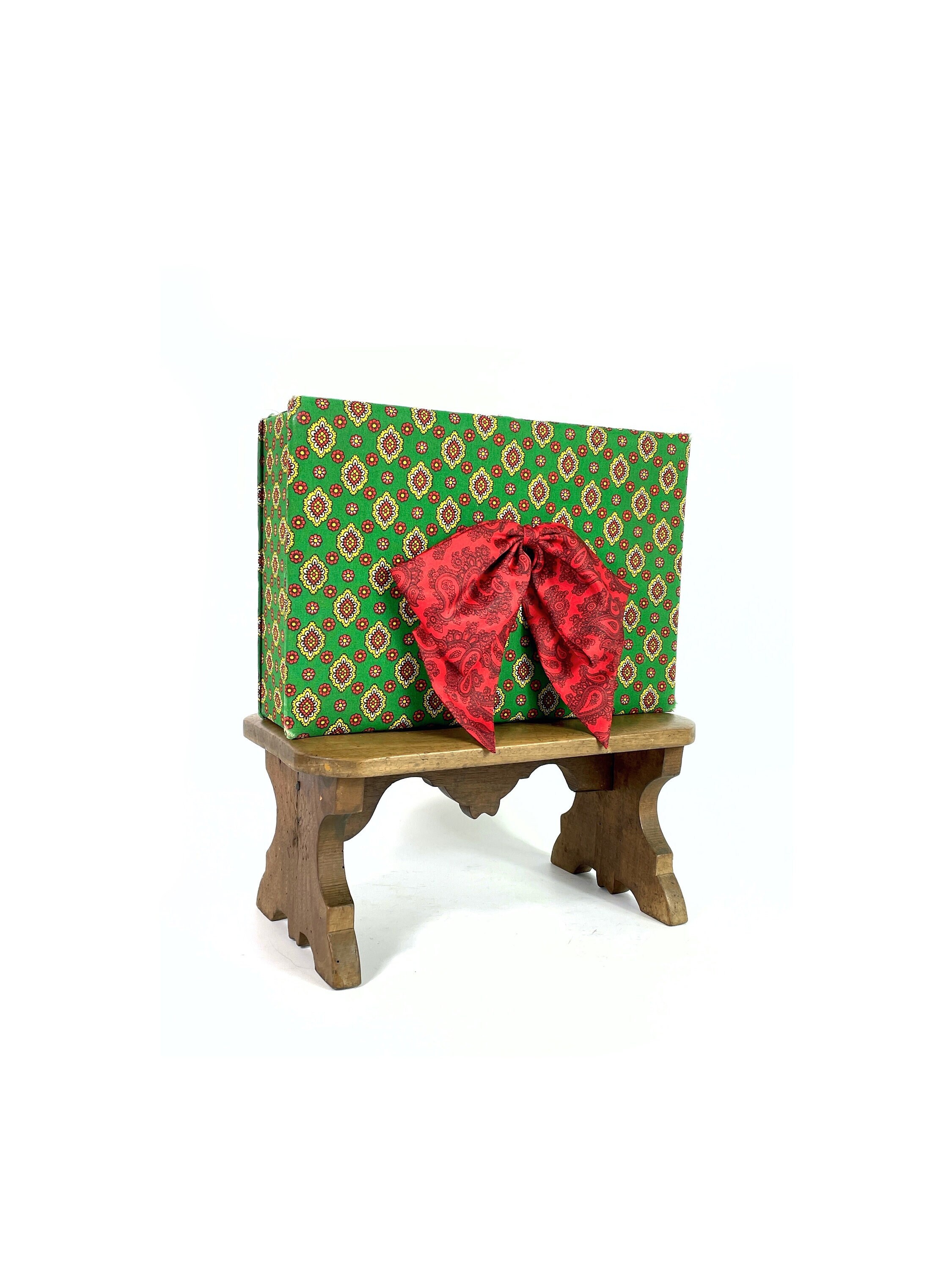 Français Boudoir Provençal Vintage Coffret Au Trésor de Rangement Couture avec Nœud Paisley en Soie 