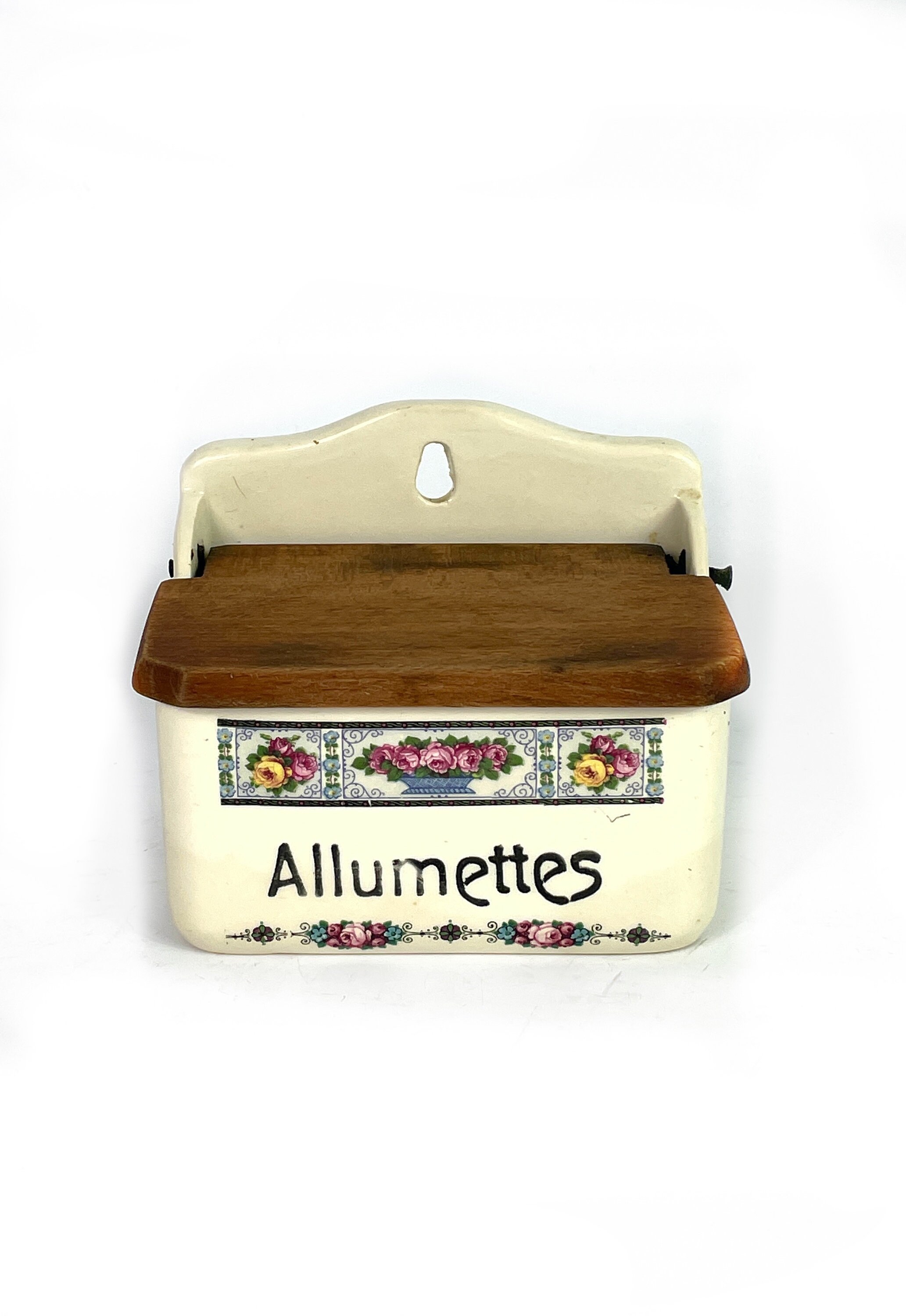 フランス アンティーク ホーロー マッチボックス ALLUMETTES