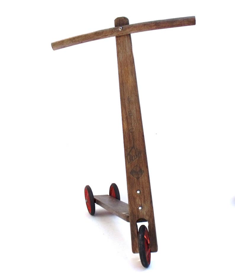 vintage wooden scooter