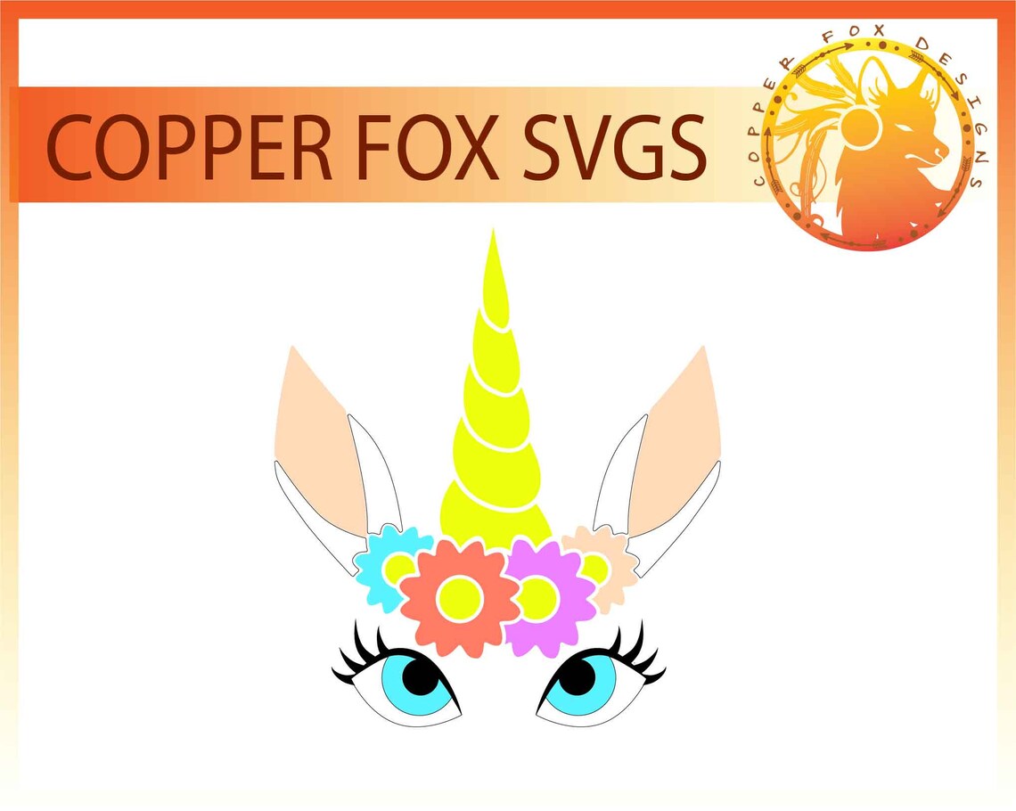 Download Unicorn Face Open Eyes Multi Layer SVG cut file | Etsy