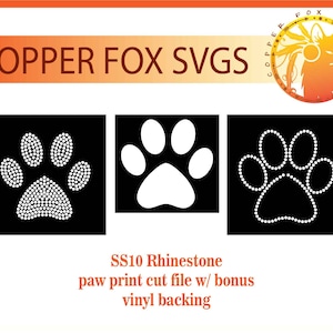 2 Layer SS10 Rhinestone Paw Template