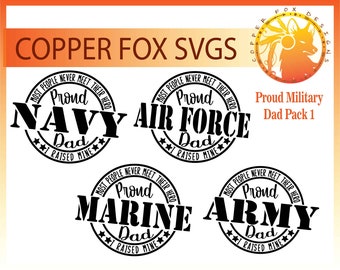 Proud Military Dad Single Layer Cut File Pack