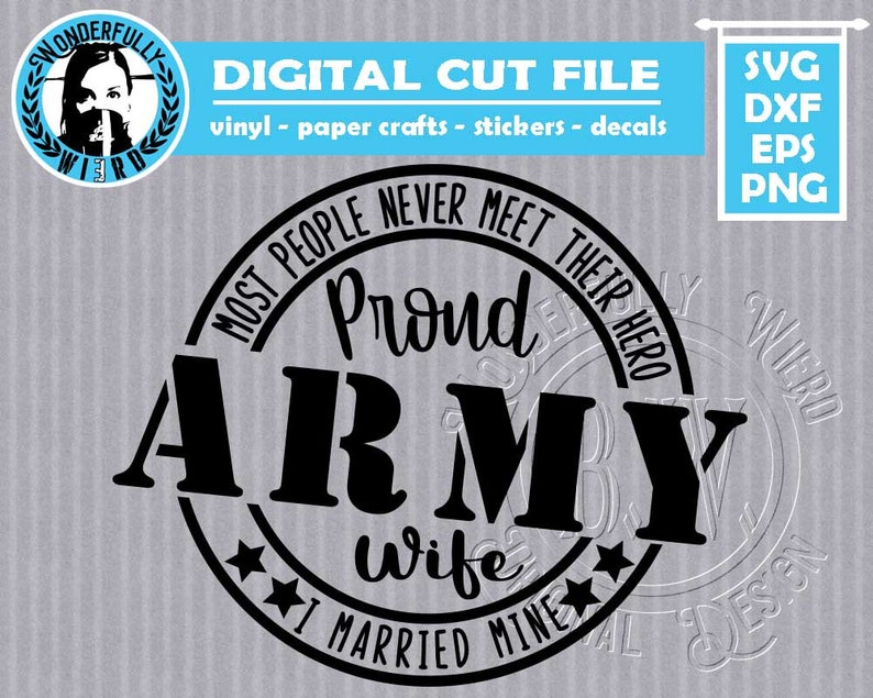 Download Proud Military Wife 4 pack SVG cut files | Etsy